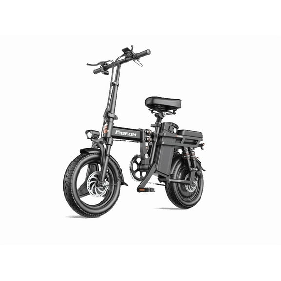 Aairsk RS5 Black Electric Bike, 500W Motor, 48V 15AH Battery, Dual Suspension, 14" Tires, Perfect for Adventure
