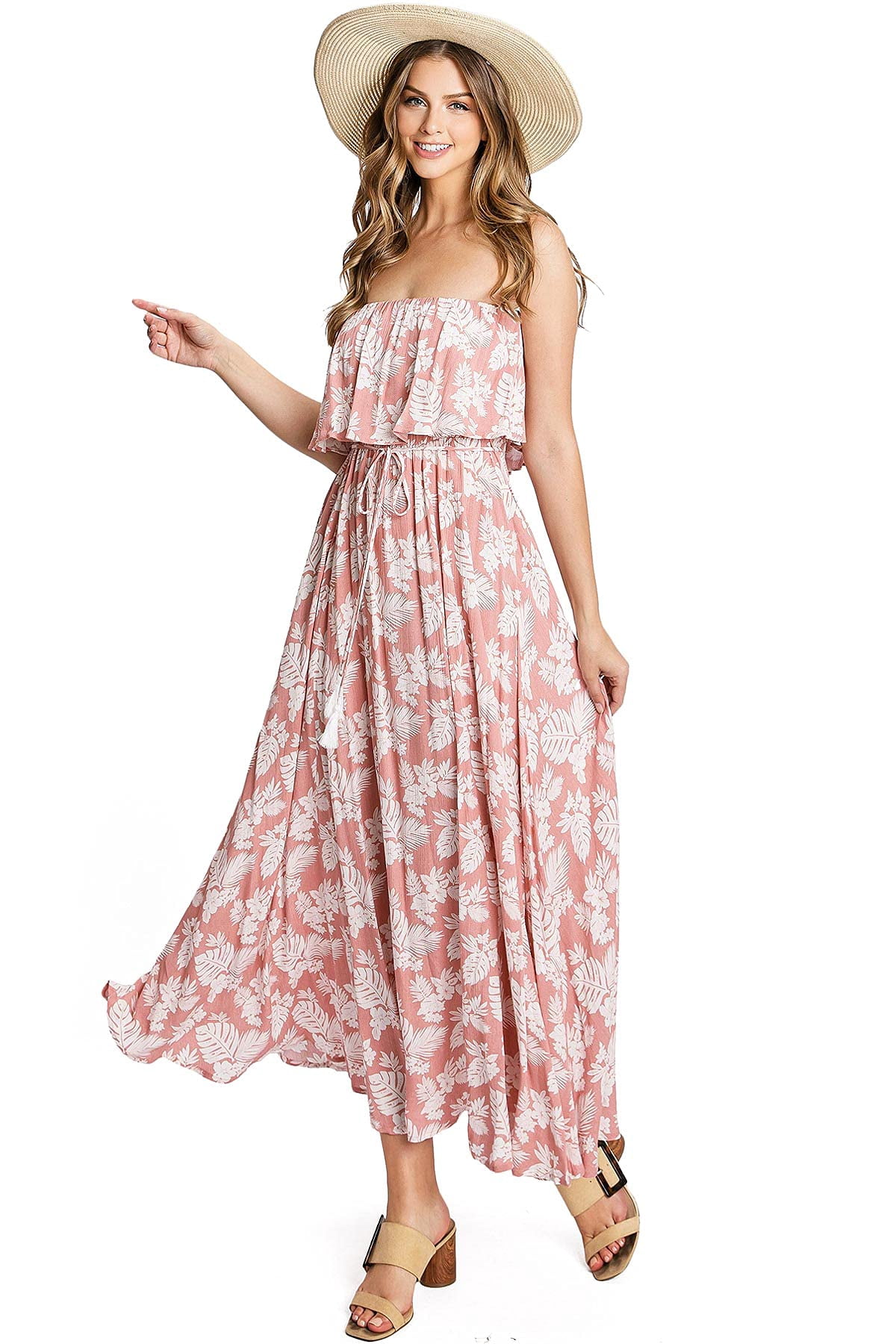 Aakaa Women's Summer Tropical Floral Off Shoulder Dress (Small, Blush Pink) - Walmart.com Aakaa Women's Summer Tropical Floral Off Shoulder Dress (Small, Blush Pink) - Walmart.com
