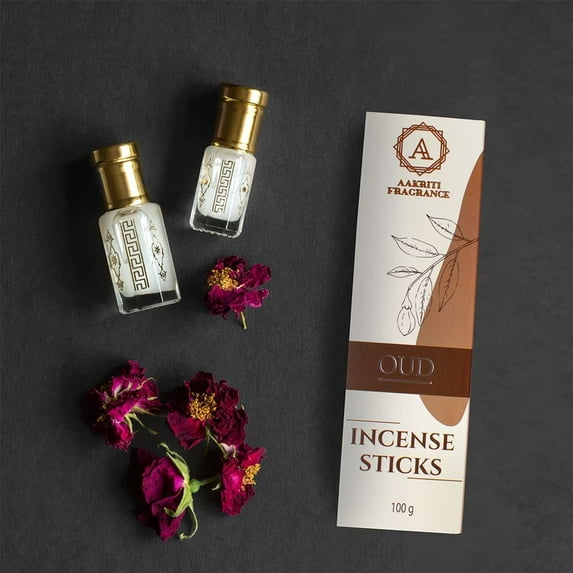 Aakriti 100 Gram Pack Natural Premium Aroma Organic Hand Rolled Masala Incense Sticks (Oud)