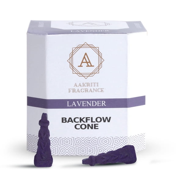 Aakriti Gallery Backflow Natural Incense Waterfall Cones Unique Shape for Backflow Incense for Prayer, Meditation, Relaxation Burner Holder (25 pcs) (Lavender, Square Pyramid)