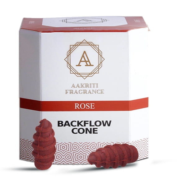 Aakriti Gallery Backflow Natural Incense Waterfall Cones Unique Shape for Backflow Incense for Prayer, Meditation, Relaxation Burner Holder (25 pcs) (Rose, Screw)