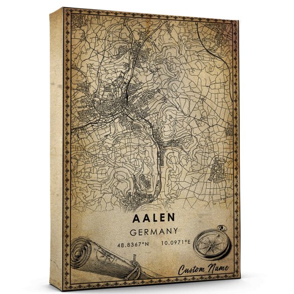 Aalen Map Poster, Germany Map Art Poster, Canvas, Aalen Map City vintage Poster, Street Map Artwork Poster, Aalen Map Canvas - 89AZ569