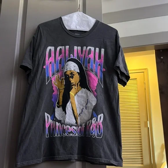 Aaliyah Acid Wash T Shirt Design Comfort Colors Shirt, Size 2Xl, Tee