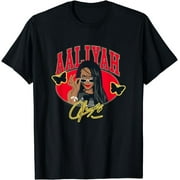 Aaliyah Artistry & Athletic Spirit Tee: Elevate Your Style with a Unique Illustration and Varsity Logo Combo!