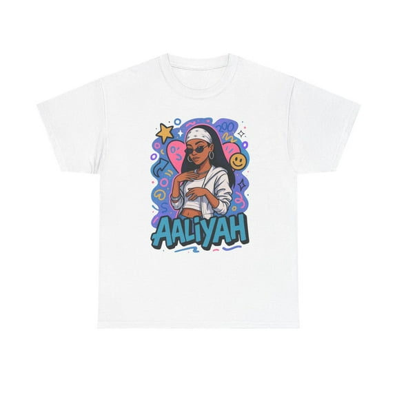 Aaliyah-Inspired Retro T-Shirt Unisex Cotton Tee Music Lover's Casual Fashion Statement