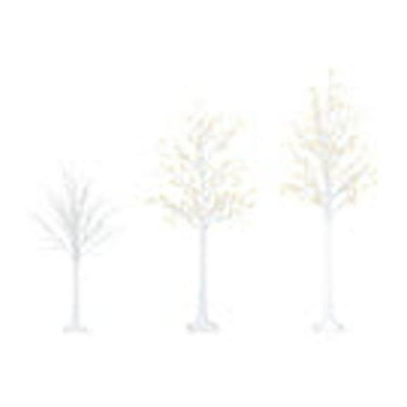 Aaliyah Lighted Christmas Tree Prelit Set of 3 LED Trees 4ft, 5ft and 6ft White Birch Tree with LED lights and Remote Control, Outdoor Christmas Tree for Yards, Pack of 3 by Naomi Home