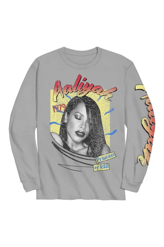 Men's Long-Sleeve Vintage Graphic T-Shirt (Light Gray)