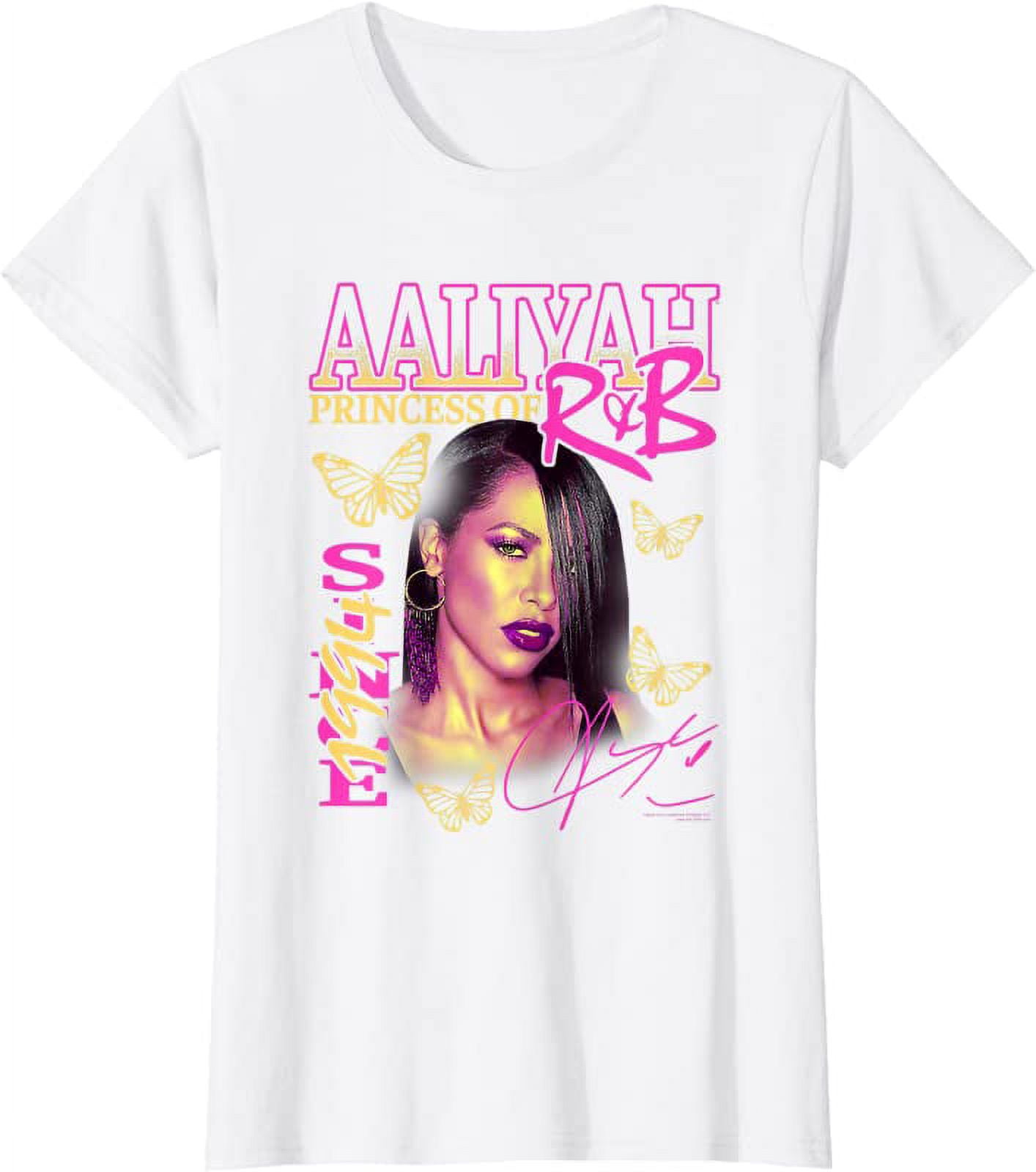 Aaliyah Pink and Yellow Edit T-Shirt - Walmart.com