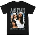 thumbnail image 1 of Aaliyah Unisex Short Sleeve Graphic Cotton Tee Black Crewneck T-Shirt, 1 of 1