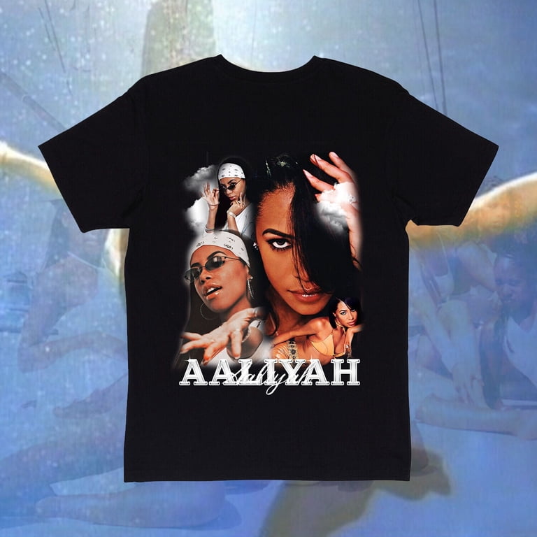 Aaliyah Vintage Homage Graphic T-Shirt, 90s,Black Color,Size XL