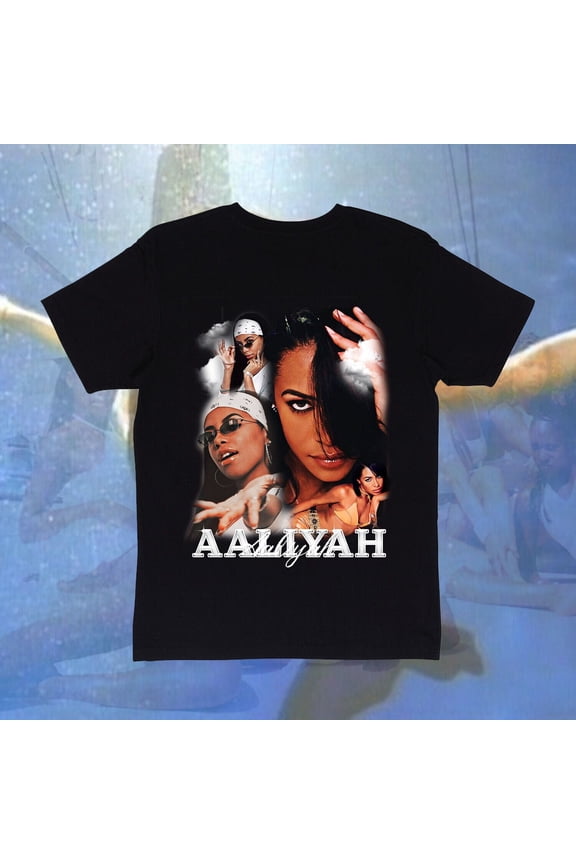 Aaliyah Vintage Homage Graphic T-Shirt, 90s,Black Color,Size XL