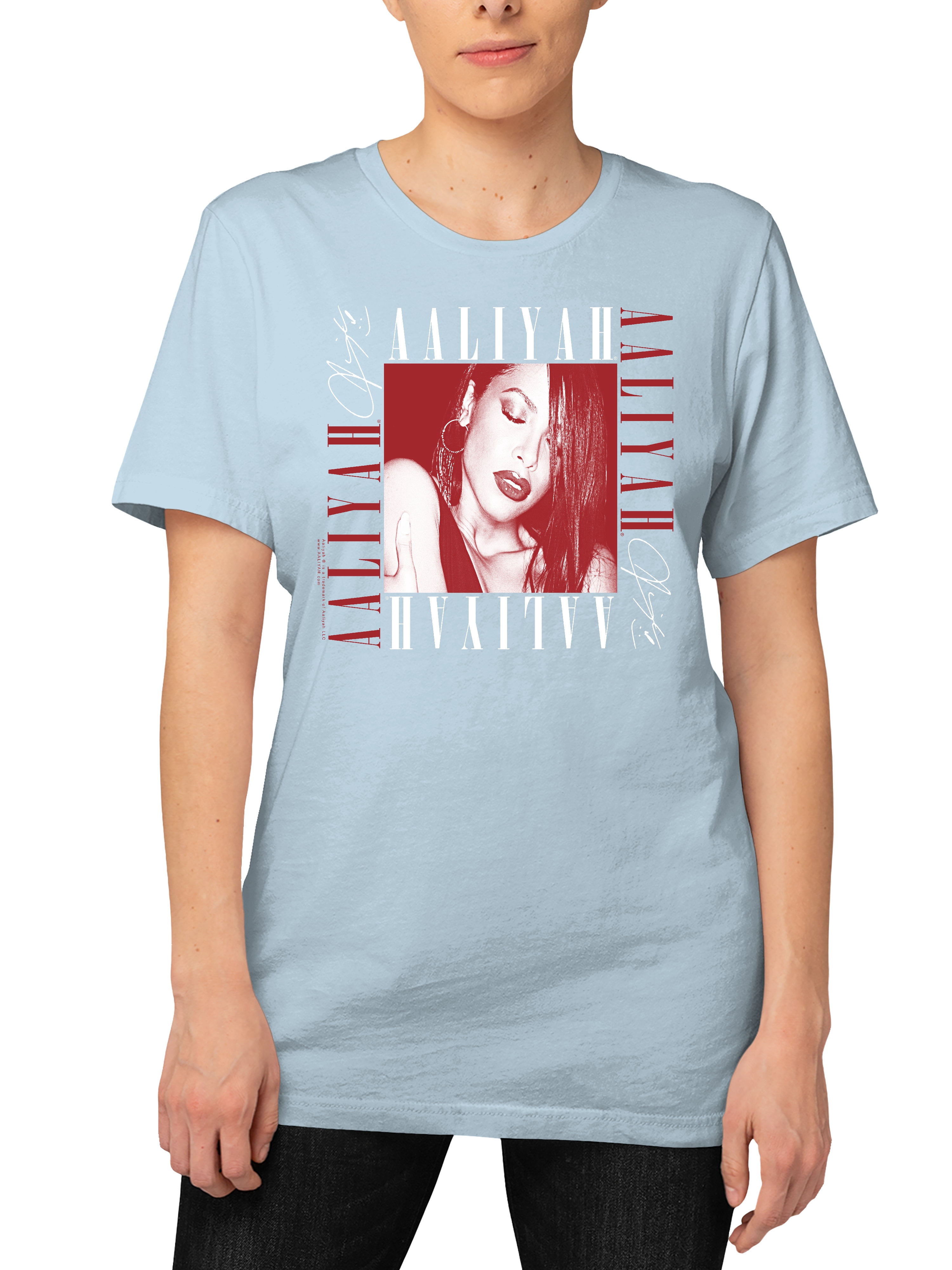 Aaliyah Women's Juniors Squared Logo Short Sleeve Graphic Tee
