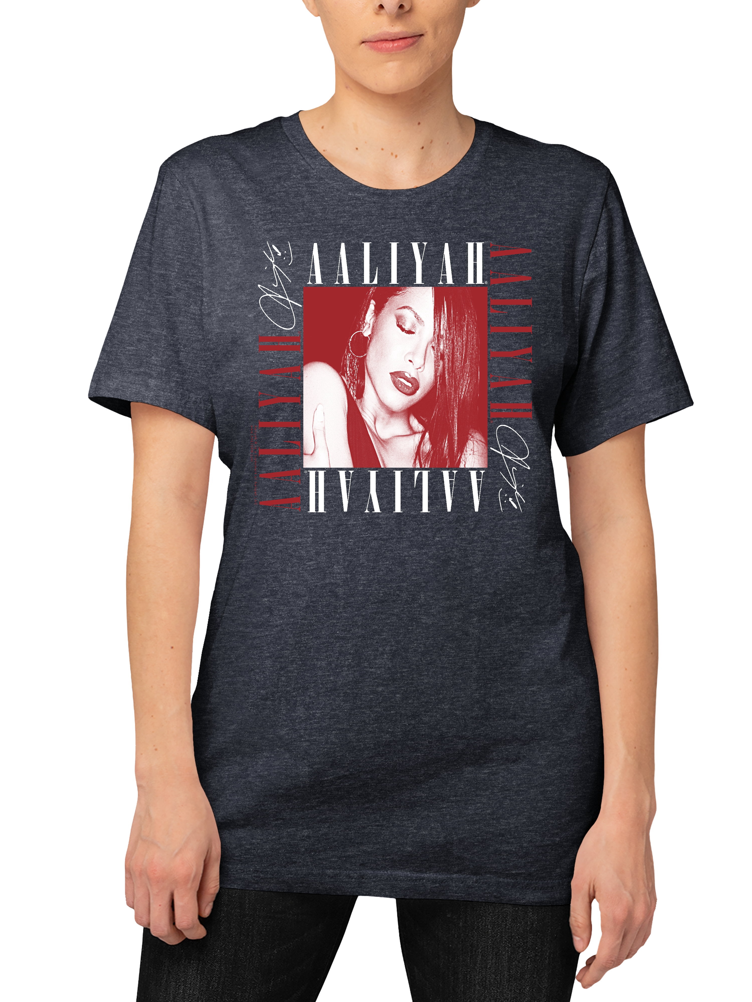 Aaliyah Women's Juniors Squared Logo Short Sleeve Graphic Tee