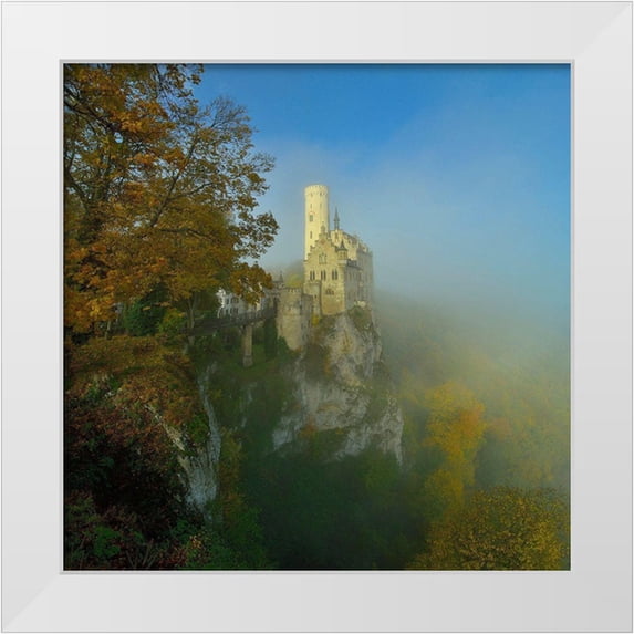 Aamp, Anna 26x26 White Modern Wood Framed Museum Art Print Titled - Lichtenstein Castle