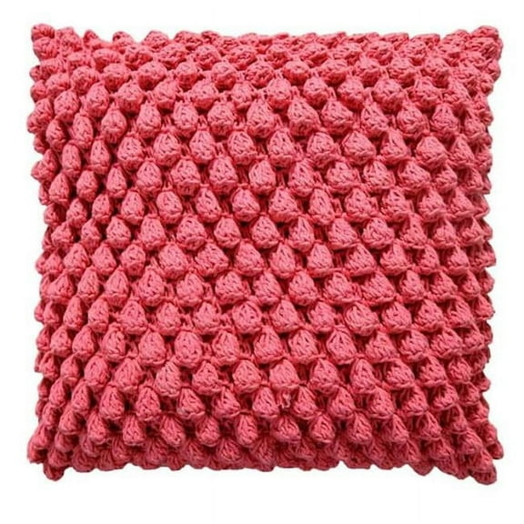 Aanny Designs PFBO010 Orbit Hand Crocheted Throw Pillow, Coral