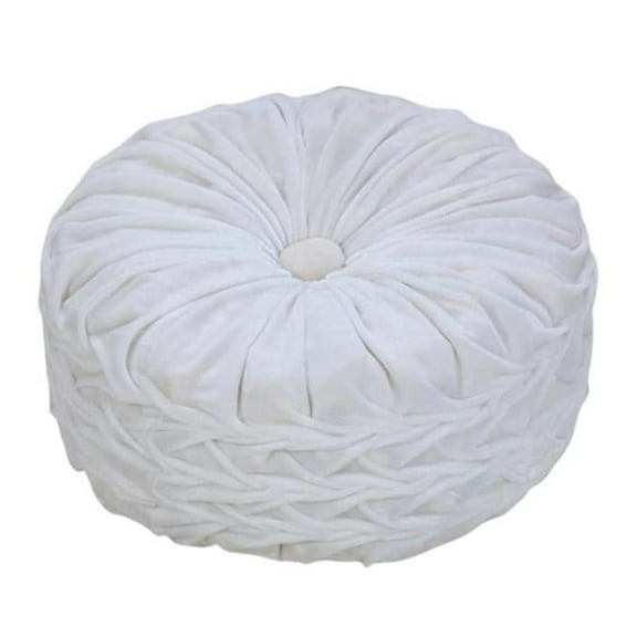 Aanny Designs TFP001 Taylor Tufted Button Pillow, White