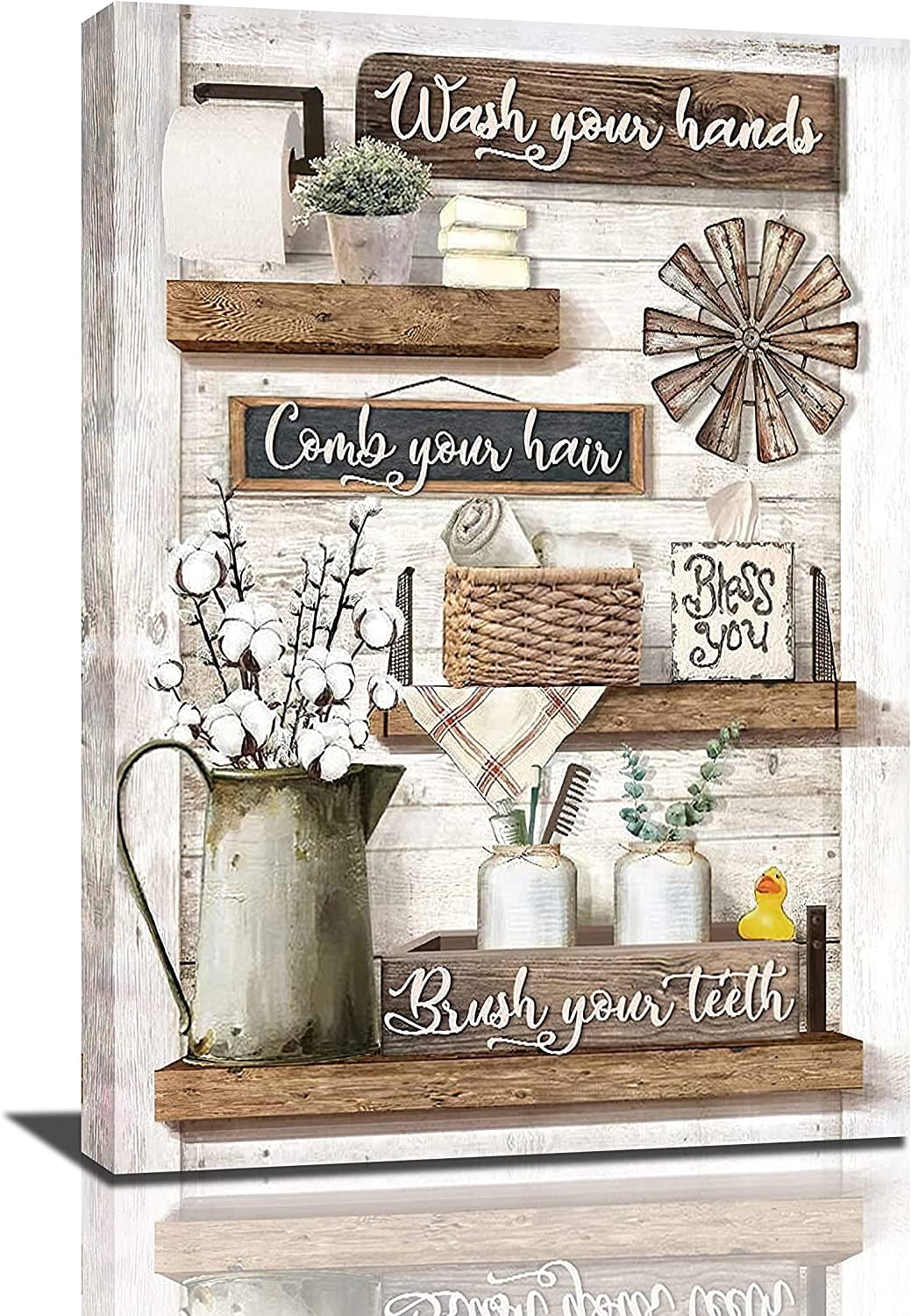 Aaoeni Rustic Bathroom Wall Decor: Cozy, Natural, and Inviting. Perfect ...