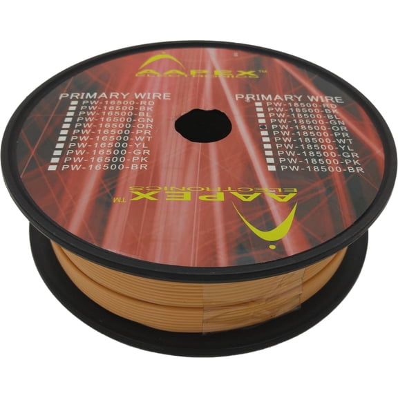 Aapex PW18500-OR High Performance Primary Wire 500 Foot 18 Gauge - ORANGE