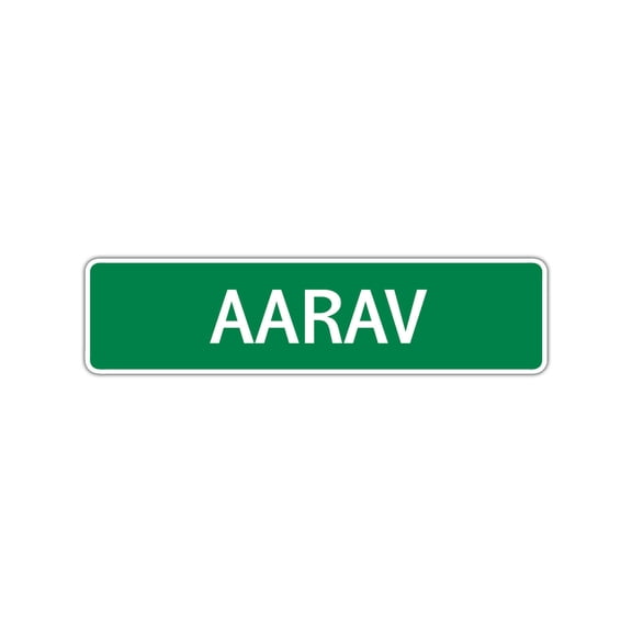Aarav Children Name Letter Printed Label Indoor Outdoor Unique Wall Plaque Decoration Aluminum Metal Sign 4"x18"