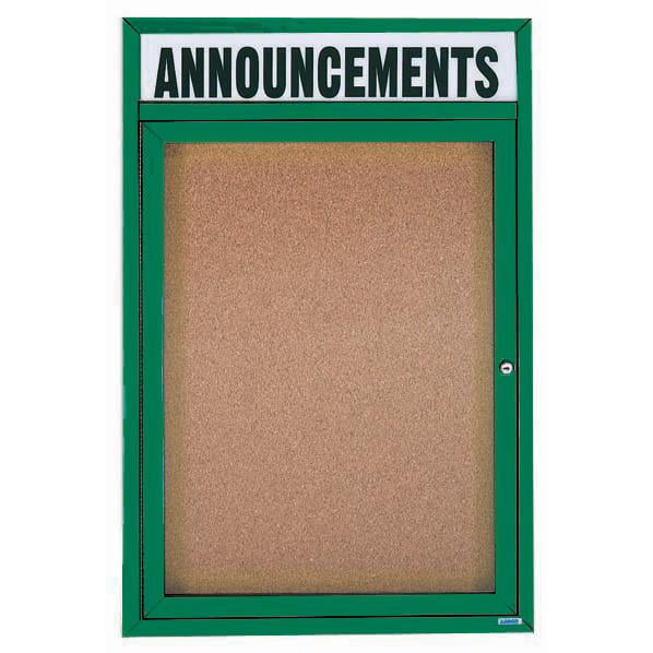 Aarco DCC2418RHIG. Illuminated Enclosed Bulletin Board