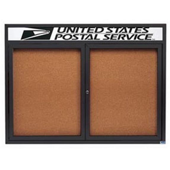 Aarco Products DCC3648RHBA 48 in. W x 36 in. H Enclosed Aluminum Bulletin Board with Heater - Bronze Anodized