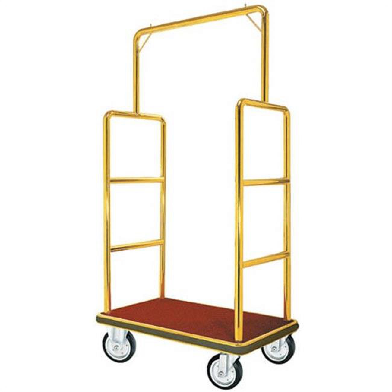 Aarco LC-1C Bellman Luggage Cart - Chrome w/ Carpeted Bed and Hanger Rail - image 1 of 1