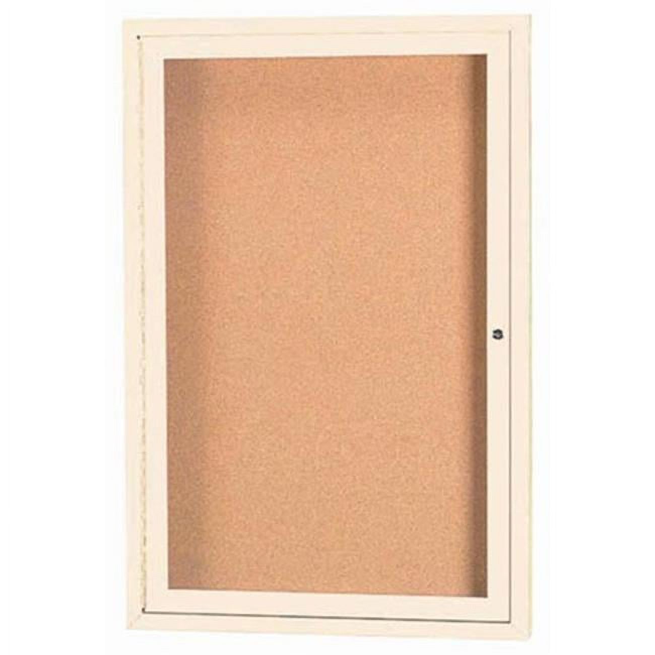 Aarco Products 1Door Illuminated Enclosed Bulletin Board Ivory