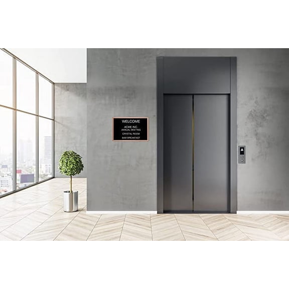 Aarco Products 12"x18" Oak Framed Black Felt Letter Board Open Face Message Center