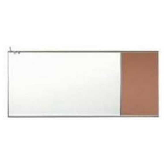 Aarco Products 120C-46M-42CR-802 Combination Right Side Markerboard- Cappuccino - 4 x 6 ft.