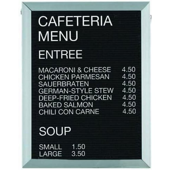 Aarco Products 24"x18" Aluminum Framed Black Felt Letter Board Open Face Message Center