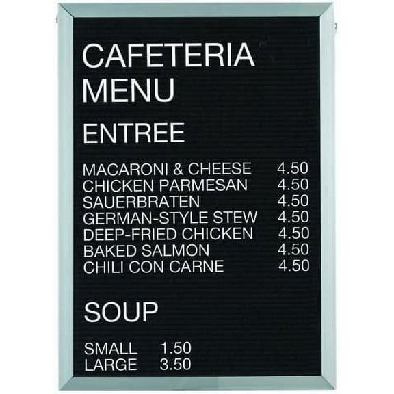 Aarco Products 36"x24" Aluminum Framed Black Felt Letter Board Open Face Message Center