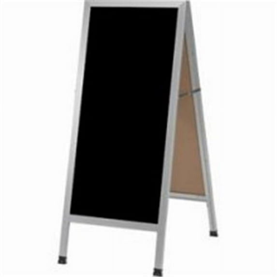 Aarco Products AA-3BP Aluminum A-Frame Sidewalk Black Acrylic Board