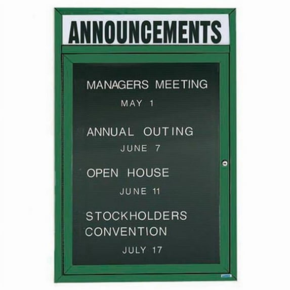 Aarco Products ADC2418HG 1-Door Directory Cabinet with Header - Green