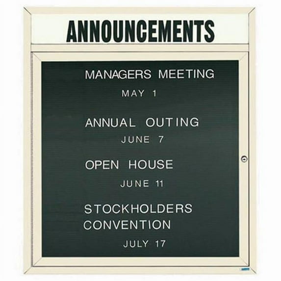 Aarco Products ADC3630HIV 1-Door Enclosed Directory Cabinet with Header - Ivory