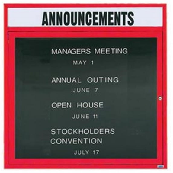 Aarco Products ADC3636HR Enclosed Directory Board - Red