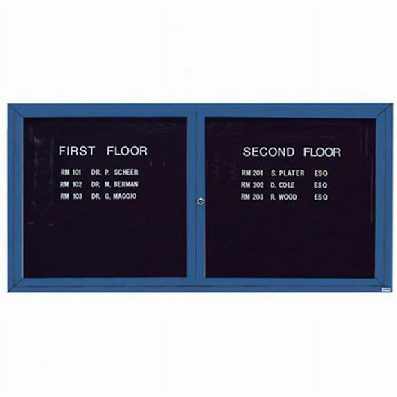 Aarco Products ADC3672B 2-Door Enclosed Directory Cabinet - Blue