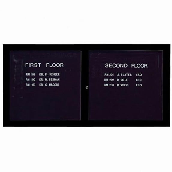 Aarco Products ADC3672BK 2-Door Enclosed Directory Cabinet - Black
