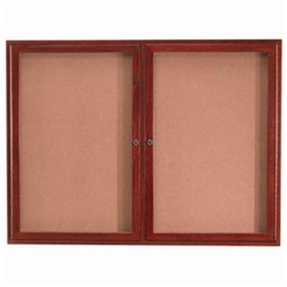 Aarco Products CBC3648R 48 in. W x 36 in. H Enclosed Bulletin Board - Cherry