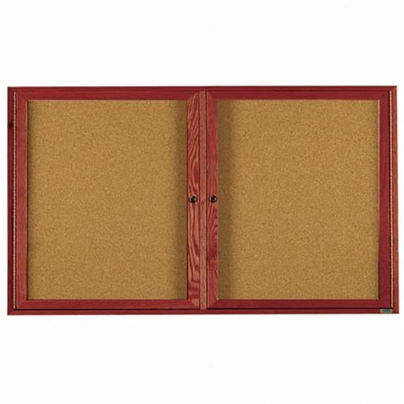 Aarco Products CBC3672-3R Enclosed Bulletin Board Cherry Frame