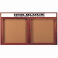 thumbnail image 1 of Aarco Products CBC4860RH 2-Door Enclosed Bulletin Board with Header - Cherry, 1 of 6