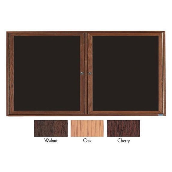 Aarco Products CDC3672 2-Door Enclosed Changeable Letter Board - Cherry