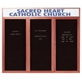 thumbnail image 1 of Aarco Products CDC4872-3H 3-Door Enclosed Changeable Letter Board with Header - Cherry, 1 of 2