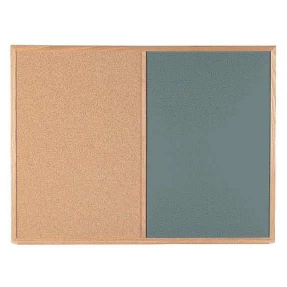 Aarco Products CO4872G Convenient Combination Board Chalkboard Oak Frame - Green