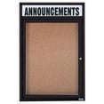 thumbnail image 1 of Aarco Products DCC2418RHIBK 1-Door Illuminated Enclosed Bulletin Board with Header - Black, 1 of 1