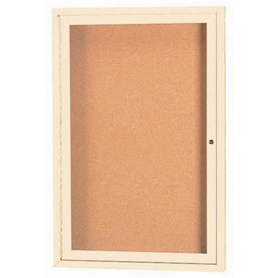 Aarco Products DCC2418RIIV 1-Door Illuminated Enclosed Bulletin Board - Ivory