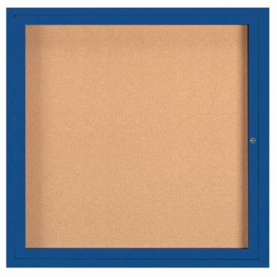 Aarco Products DCC3636RB Enclosed Bulletin Board - Blue