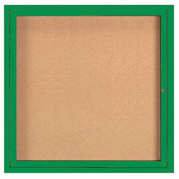 Aarco Products DCC3636RIG Illuminated Enclosed Bulletin Board - Green