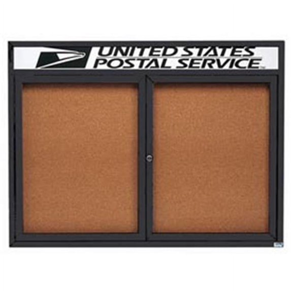 Aarco Products DCC3648RHIBK 48 in. W x 36 in. H Illuminated Enclosed Bulletin Board - Black