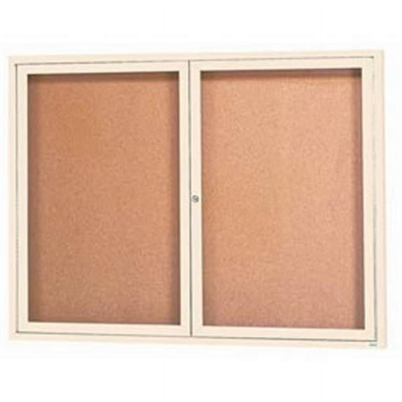 Aarco Products DCC3648RIIV 48 in. W x 36 in. H Illuminated Enclosed Bulletin Board - Ivory