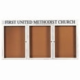 thumbnail image 1 of Aarco Products DCC3672-3RHW 3-Door Enclosed Bulletin Board with Header - White, 1 of 3